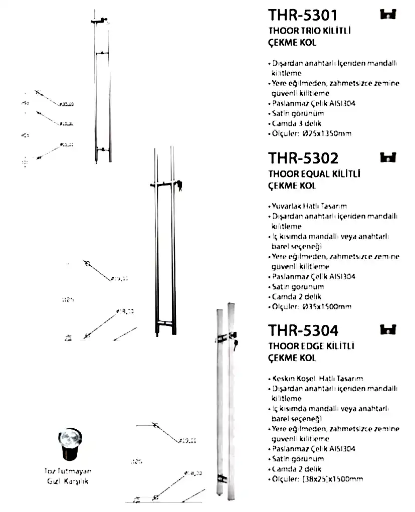 Paslanmaz Kilitli H Kol