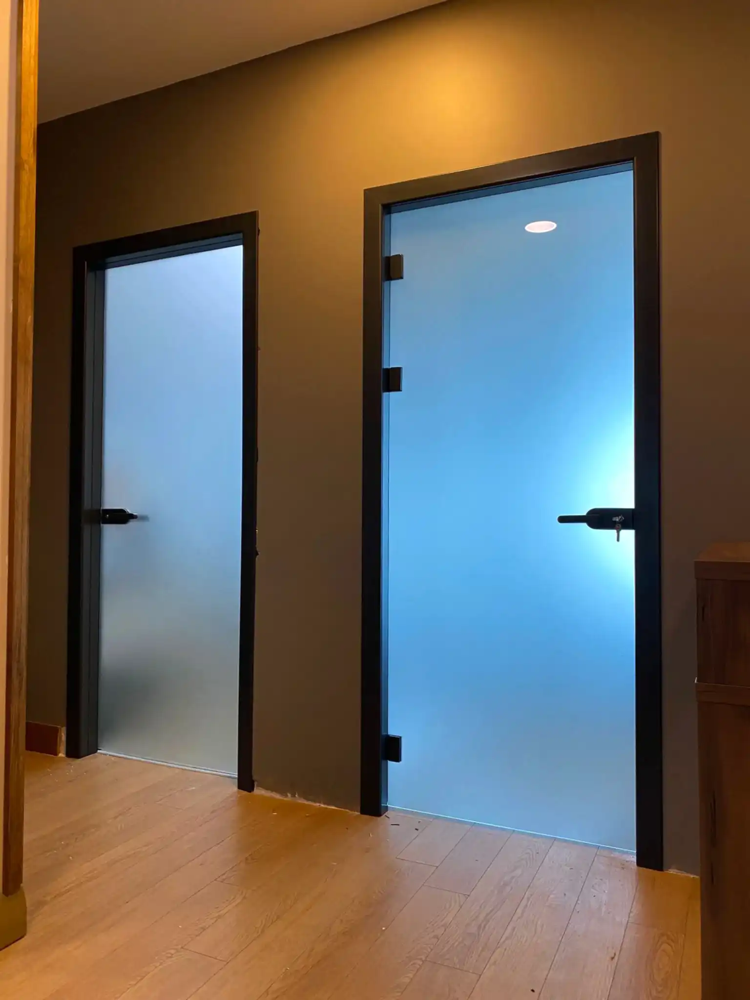 Ayarlı Pervazlı Alüminyum Kasa Çerçevesiz Cam Kapı - Rondo Aksesuar