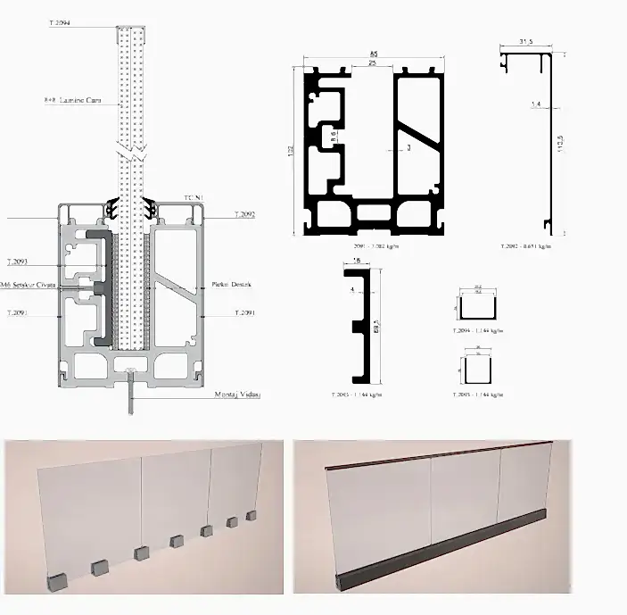 Cam Korkuluk Takoz Detayı